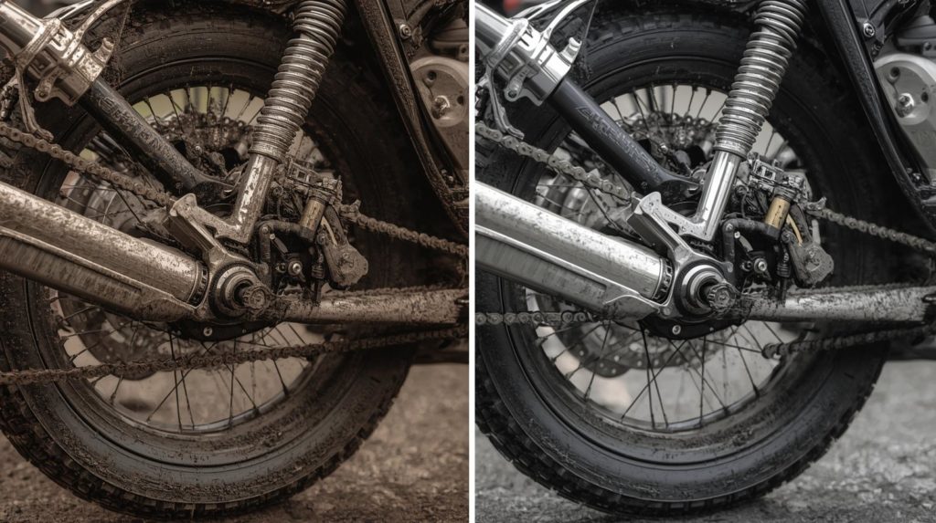 Motorrad Trockeneis TÜV Kette Motor reinigung